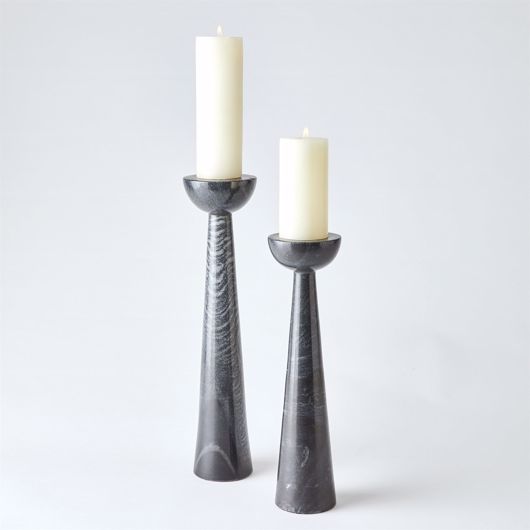 Picture of ROUND TOP CANDLE STANDS-BLACK