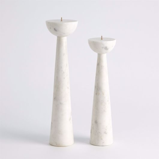Picture of ROUND TOP CANDLE STANDS-WHITE