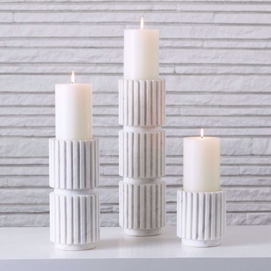Picture of CHANNEL PILLAR HOLDER - WHITE MARBLE