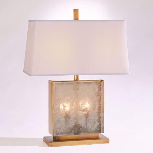 Picture of CUBE SLAB TABLE LAMP-ANTIQUE BRASS
