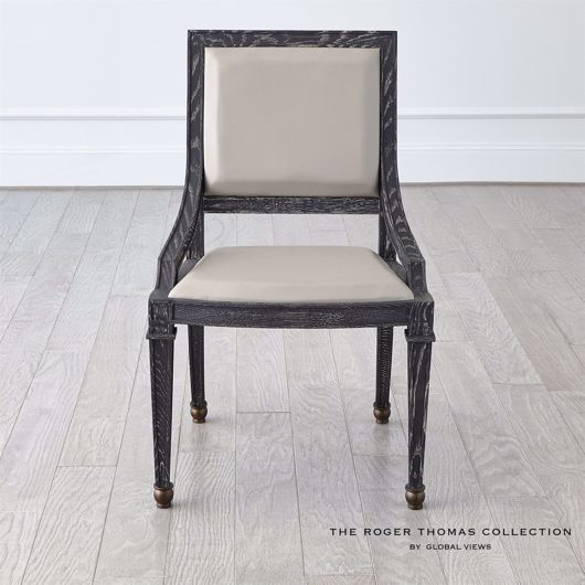 Picture of SEINE SIDE CHAIR-BLACK W/GREY LEATHER