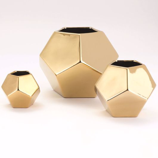 Picture of FACETED VASE-GOLD