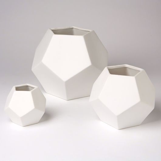 Picture of FACETED VASE-WHITE
