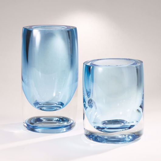 Picture of THICK CYLINDER VASES - POWDER BLUE/LIGHT BLUE