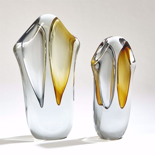 Picture of DUET VASES-AMBER/GREY