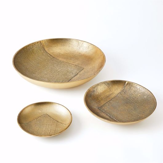 Picture of LINEN ROUND TRAYS-BRASS