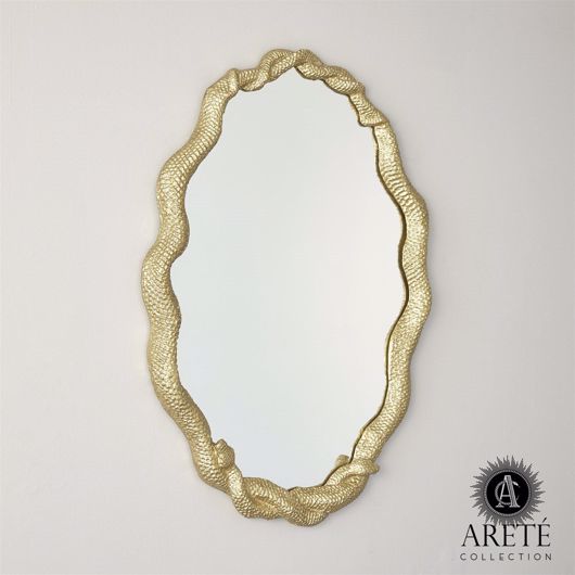 Picture of ENTWINED SNAKE MIRROR-GOLD LEAF