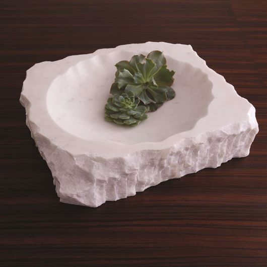 Picture of CHISELED BLOCK BOWL-WHITE MARBLE