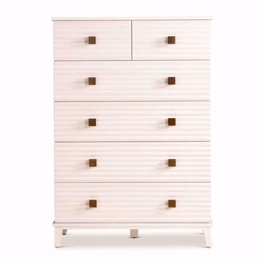 Picture of BELMONT TALL CHEST - WHITE RUSTIC PINE